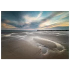 FineArt Print Cloudburst II: zonsondergang met wolkenwaaier en spiegeling op het strand van Koudekerke gefotografeerd door Dion van den Boom.